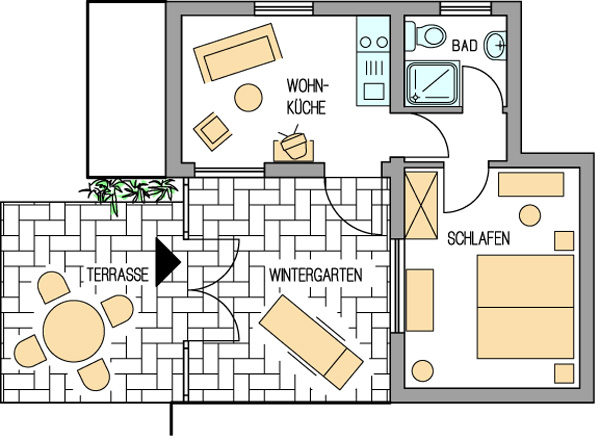 Grundriss Südwestwohnung